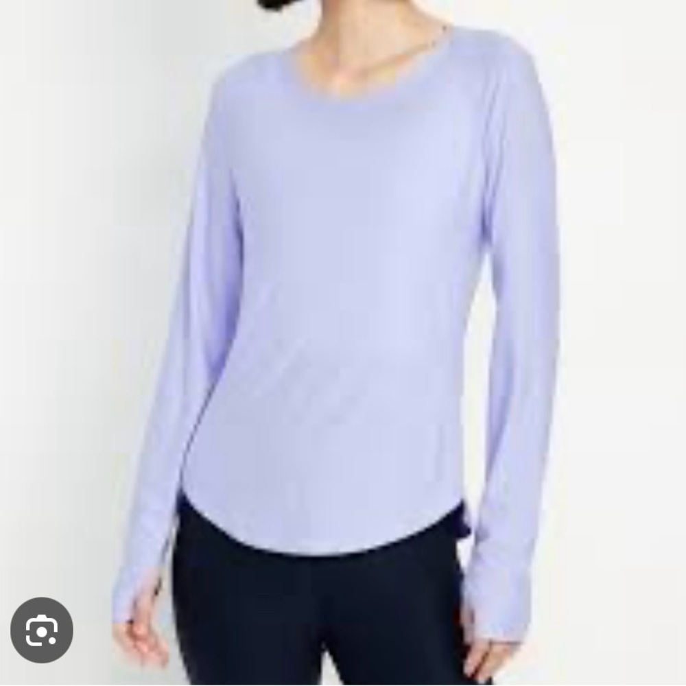 Light Blue Activewear Yoga Workout Long Sleeve Top NEW